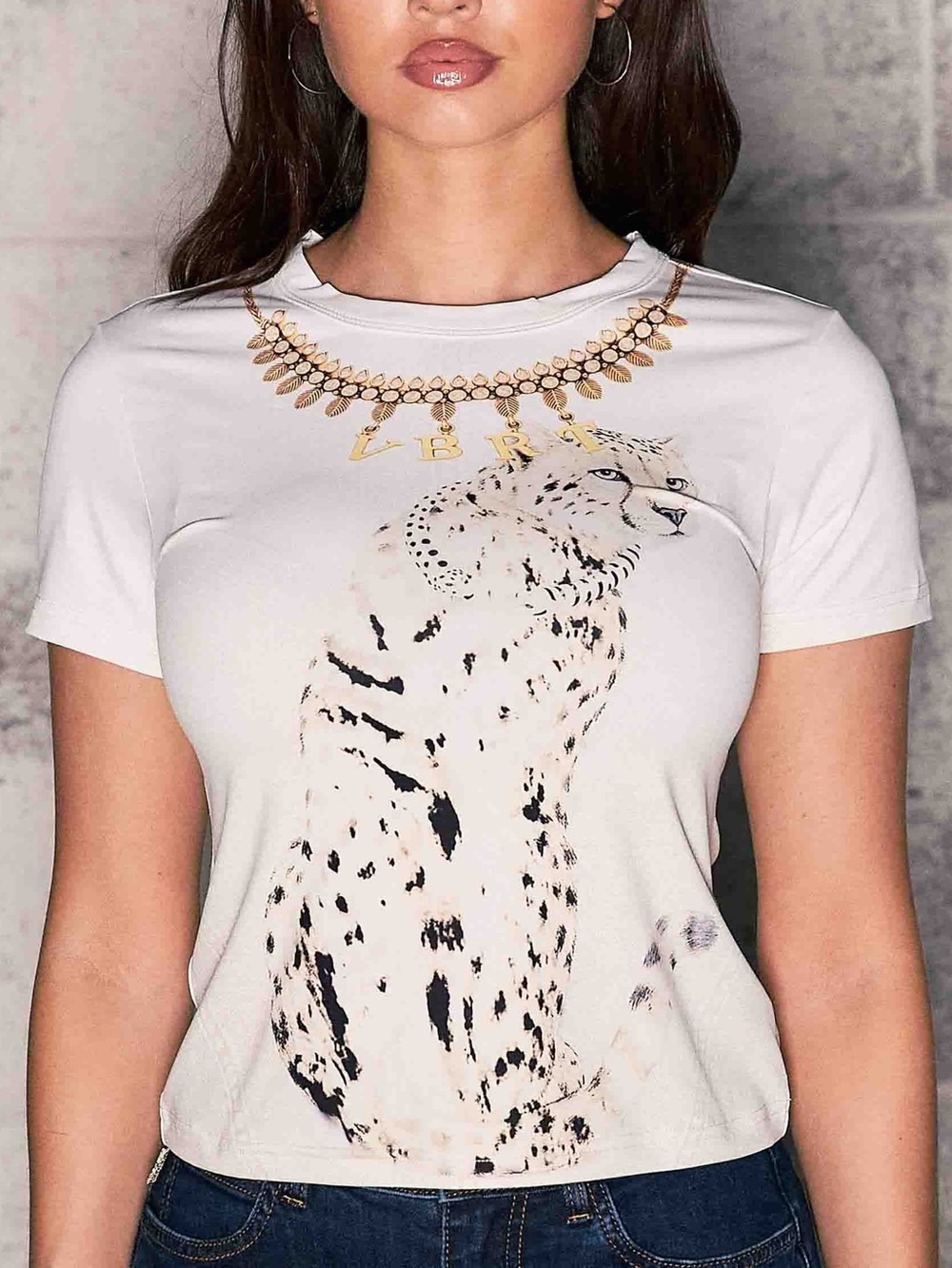 VBRT Cream Leopard Graphic Women's Tee